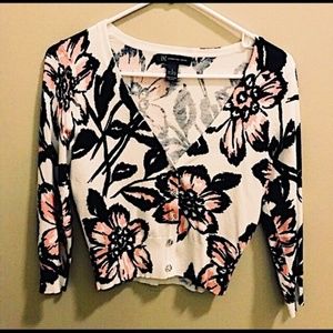 Floral INC International Concepts Cardigan